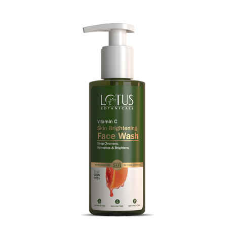 Lotus Botanicals Skin Brightening Face Wash | Vitamin C | Sulphate, Silicon & Chemical Free | All Skin Types | 180 ml