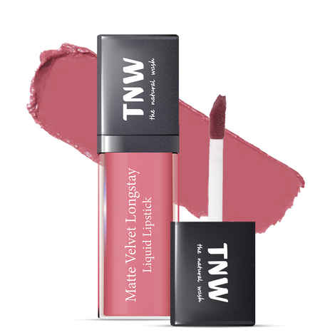 TNW The Natural Wash Matte Velvet Longstay Liquid Lipstick with Macadamia Oil and Argan Oil | Transferproof | Pigmented | Pinktastic | Pink