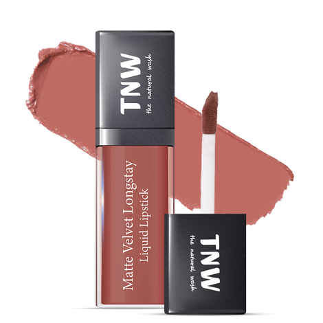 Buy TNW The Natural Wash Matte Velvet Longstay Liquid Lipstick with Macadamia Oil and Argan Oil | Transferproof | Pigmented | Nutty Nude | Nude Brown - Purplle