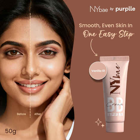 Buy NY Bae BB Cream with SPF 15 - Vanilla 01 (25 gm) | Very Fair Skin | Cool Undertone | Enriched with Vitamins | Covers Imperfections | UV Protection - Purplle