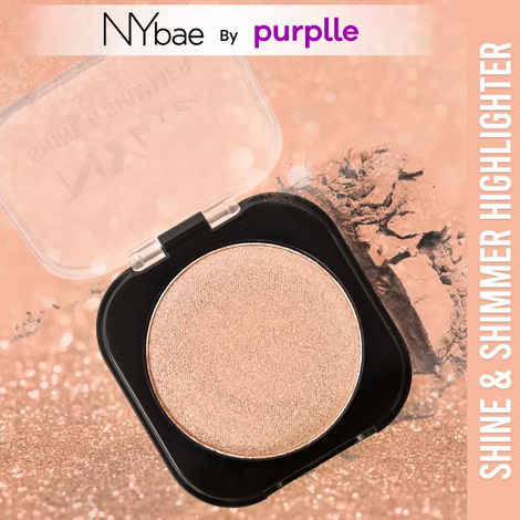 NY Bae Shine & Shimmer Highlighter - Rustic Rose Gold 3 (5 gm) | Rose Gold | Rich Colour | Super Blendable | Multipurpose | Travel Friendly