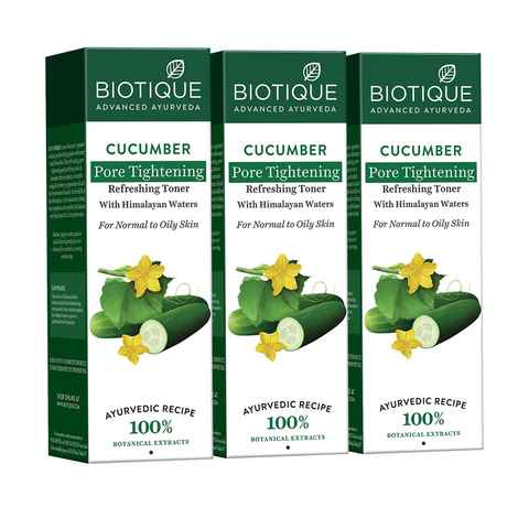 Buy Biotique Cucumber Pore Tightening Refreshing Toner (120 ml)pack of 3 - Purplle