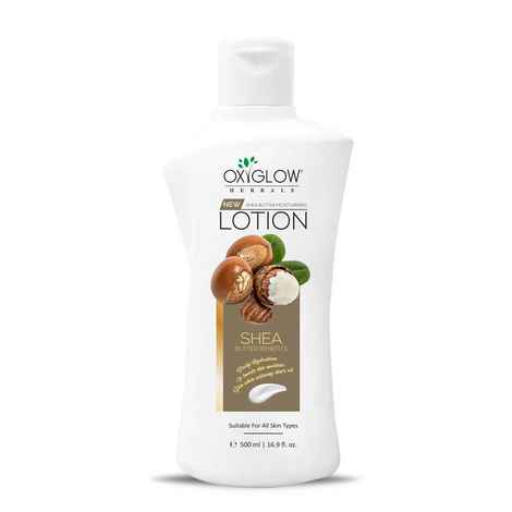 Buy OxyGlow Herbals Shea Butter Lotion For Intense Moisturising| Non Greasy & Highly Moisturizing| Soft & Smooth Skin-500 ml - Purplle
