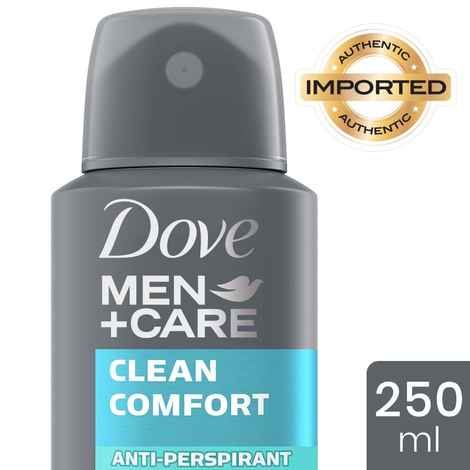 Buy Dove Men+Care Clean Comfort Dry Spray Antiperspirant Deodorant (250 ml) - Purplle