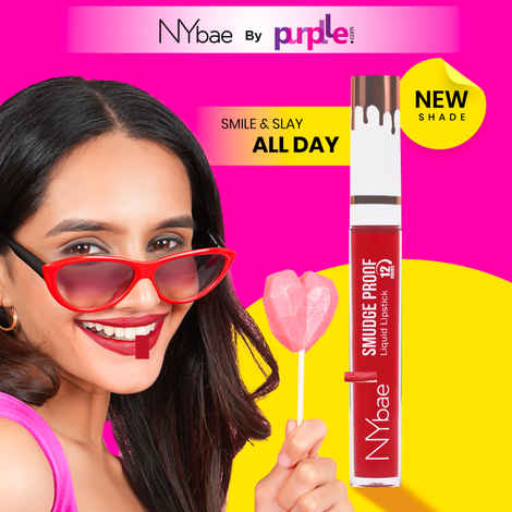 Buy NY Bae Smudge Proof Liquid Lipstick | Long Lasting | Super Pigmented | Maroon Lipstick | Matte Finish - Raspberry Razzle 12 (2.5 ml) - Purplle