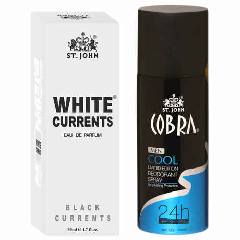 Buy St John Cobra Deodrant Cool 150 ml & Cobra Black Current 50 ml Perfume Combo Gift Pack Perfume Body Spray - For Men & Women (200 ml, Pack of 2) - Purplle
