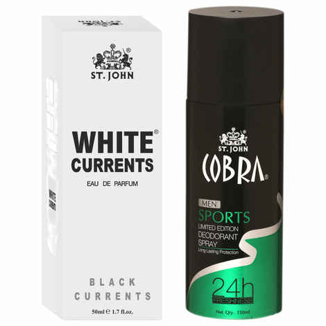 Buy St John Cobra Deodrant Sports 150 ml & Cobra Black Current 50 ml Perfume Combo Gift Pack Perfume Body Spray - For Men & Women (200 ml, Pack of 2) - Purplle