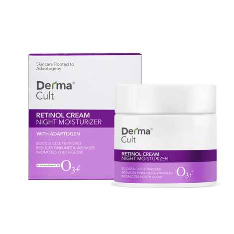 Buy O3+ Derma Cult Retinol Cream Night Moisturizer for Wrinkles Radiance with Adaptogen - Purplle