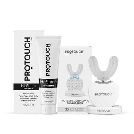 Buy PROTOUCH Brushing Duo - Ultrasonic Toothbrush + Hi-Shine Toothpaste - Purplle
