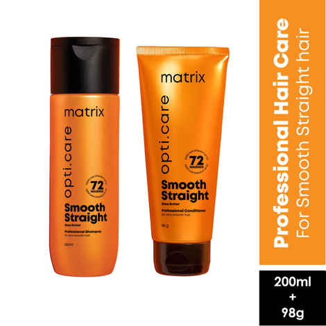 Buy Matrix Opti Care Professional Ultra Smoothing Shampoo + Professional Anti-Frizz Conditioner | For Straight hair (350 ml + 98 gm) - Purplle