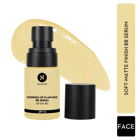 Buy SUGAR Cosmetics Goddess Of Flawless BB Serum | Matte Finish| SPF15 & Enriched with Hyaluronic acid & Vitamin E - 20 Galao (Light Medium, Golden Undertone) - Purplle