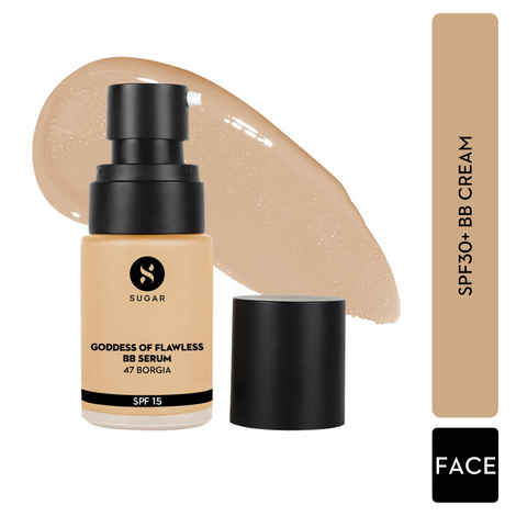 Buy SUGAR Cosmetics Goddess Of Flawless BB Serum | Matte Finish| SPF15 & Enriched with Hyaluronic acid & Vitamin E - 47 Borgia (Medium Tan, Warm Undertone) - Purplle