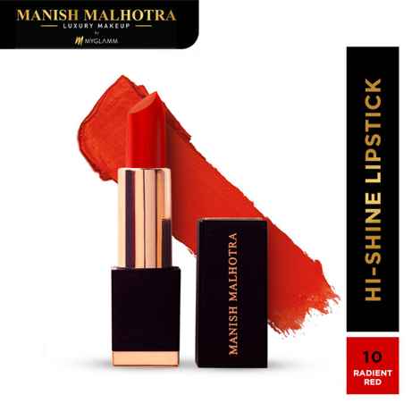 Buy Manish Malhotra Beauty By MyGlamm Hi-Shine Lipstick-Radiant Red-4 gm - Purplle