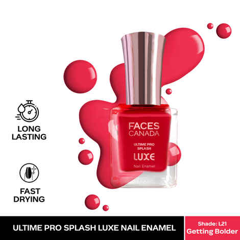 Buy FACES CANADA Ultime Pro Splash Luxe Nail Enamel - Getting Bolder (L21), 12 ml | Glossy Finish | Quick Drying | Long Lasting | High Shine | Chip Defiant | Even-Finish | Vegan | Non-Toxic | Ethanol-Free - Purplle