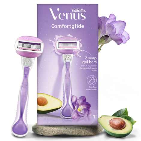 Buy Gillette Venus Comfortglide Hair Removal Razor for Women with Avocado Oils & Body Butter, Freesia Scent, 1 Pc - Purplle