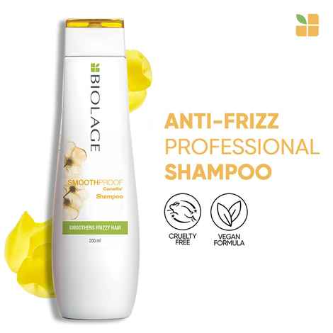 Biolage Professional Smoothproof Anti-Frizz Shampoo, Up to 72HR Frizz Control, With Camellia Flowers, Shampoo for Dry and Frizzy Hair, Vegan, 200 ml