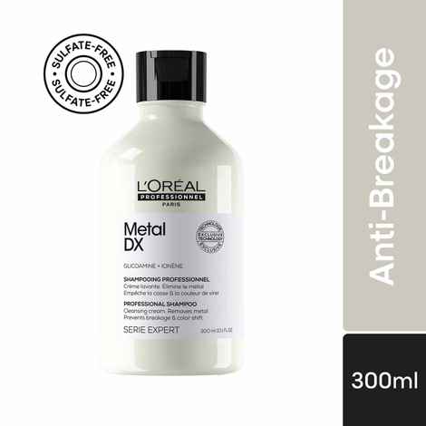Buy L'Oreal Professionnel Metal DX Anti-Metal Sulfate-Free, Cleansing Cream Shampoo For Hair Breakage 300 ml - Purplle