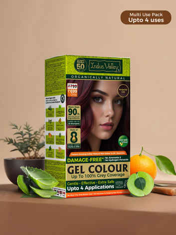 Buy Indus Valley Organically Natural Gel Burgundy 3.6 Hair ColorA -(220 gm) - Purplle