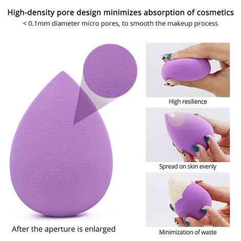 Buy Ronzille Professional Premium Makeup Puff Sponge Pack Of 2 Multicolor - Purplle