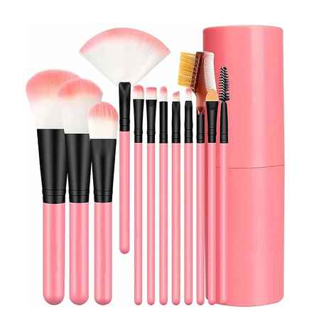 Buy Ronzille Oval Professional Premium Makeup Brush Set Of 12 Pc -Pink - Purplle