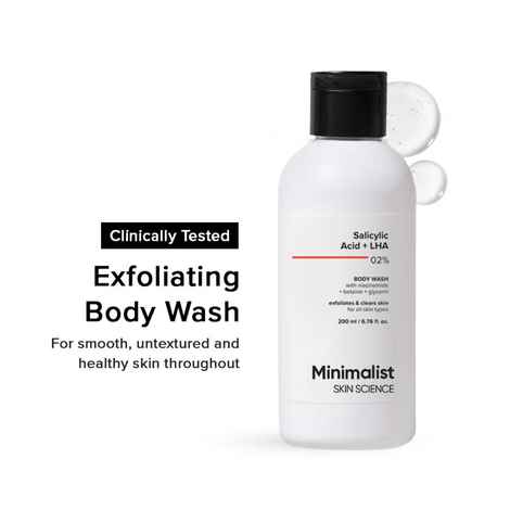 Buy Minimalist Salicylic acid & LHA 2% Body Wash with Niacinamide, Betaine & Gylcerine - 200 ml - Purplle