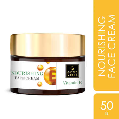 Buy Good Vibes Vitamin E Nourishing Face Cream | Antioxidant, Hydrating, Repairs Skin| No Parabens, No Sulphates, No Mineral Oil, No Animal Testing (50 gm) - Purplle