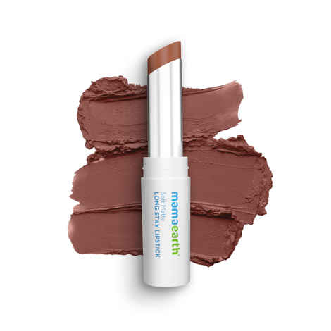 Mamaearth Soft Matte Long Stay Lipsticks with Jojoba Oil & Vitamin E for 12 Hour -Mocha Brown-3.5 gm