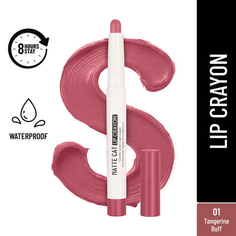 Buy Swiss Beauty Non-Transfer Matte Cat Lip Crayon | Water-Resistant | Long-Lasting 8 Hours Stay | Retractable Lip Crayon |Lighweight|Shade 01 Tangerine Buff - 1.5 gm - Purplle