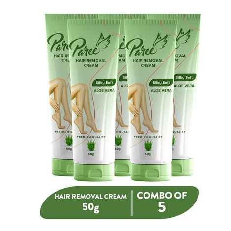 Buy Paree Hair Removal Cream for Women - 250 gm (Pack of 5) | Silky Soft Smoothing Skin with Aloe Vera Extract | Enriched with Shea Butter | Suitable for Legs, Arms & Underarms | Non Toxic - Skin Friendly - Purplle