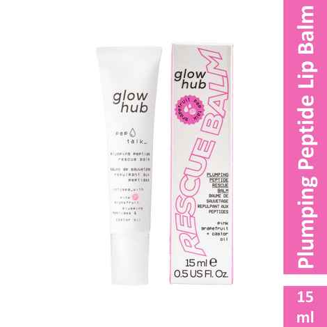 Buy Glow Hub | Pep Talk Lip Balm with Plumping Peptides (15 ml) | Castor Oil, Avocado, Rosehip Oil, Jojoba Oil | Nourishing, Hydrating, Softly Plumping - Purplle