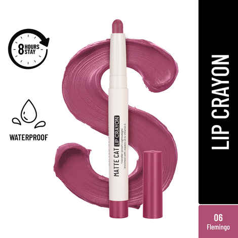 Buy Swiss Beauty Non-Transfer Matte Cat Lip Crayon | Water-Resistant | Long-Lasting 8 Hours Stay | Retractable Lip Crayon |Lighweight|Shade 06 Flemingo 1.5 gm - Purplle