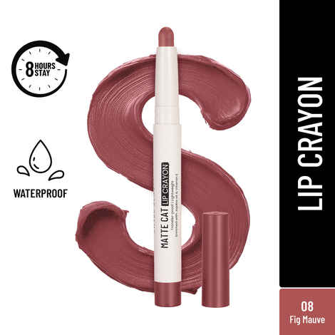 Buy Swiss Beauty Non-Transfer Matte Cat Lip Crayon | Water-Resistant | Long-Lasting 8 Hours Stay | Retractable Lip Crayon |Lighweight|Shade 08 Spiced-Coral 1.5 gm - Purplle
