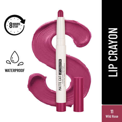 Buy Swiss Beauty Non-Transfer Matte Cat Lip Crayon | Water-Resistant | Long-Lasting 8 Hours Stay | Retractable Lip Crayon |Lighweight|Shade 11 Wild Rose 1.5 gm - Purplle