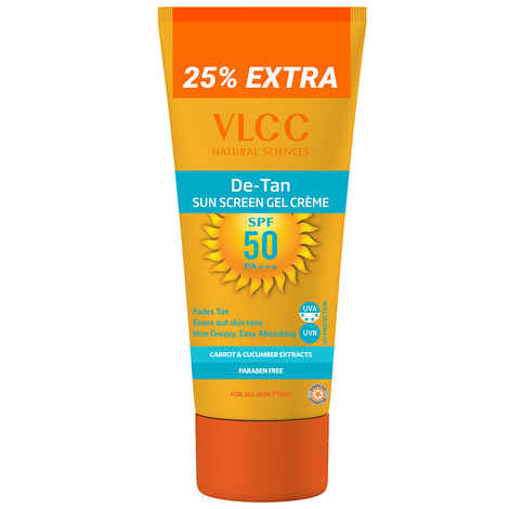 Buy VLCC De Tan SPF 50 PA+++ Sun Screen Gel Creme(125gm) - Purplle