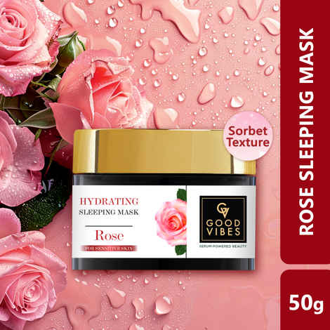 Buy Good Vibes Hydrating Rose Sleeping Mask with Power Of Serum (50 gm) | Dermatologically Tested for Sensitive skin | Made from Chaitri Roses - Purplle