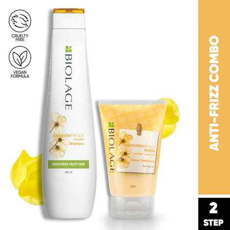 Buy Biolage Smoothproof Shampoo + Biolage Smoothproof Deep Treatment Pack 200 ml+100 ml+98 gm - Purplle