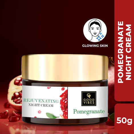 Buy Good Vibes Pomegranate Rejuvenating Night Cream | Lightening, Anti-Ageing | No Parabens, No Sulphates, No Mineral Oil, No Animal Testing (50 g) - Purplle