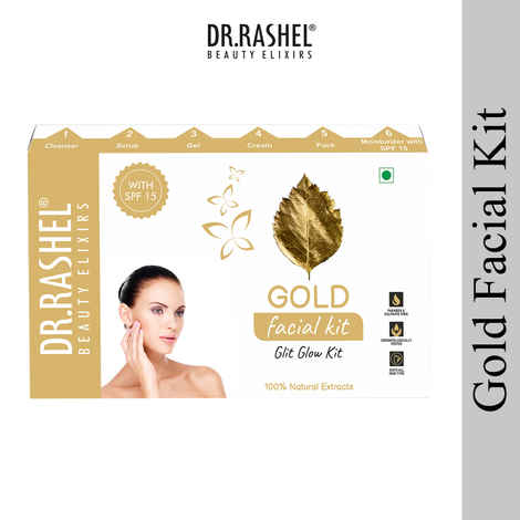 Buy Dr.Rashel Gold Facial Kit Glit Glow Kit With Spf 15 Moisturizer - Combo of 6 - Purplle