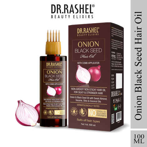Buy Dr.Rashel Onion Black Seed Hair Oil For Silky & Stronger Hair (100 ml) - Purplle