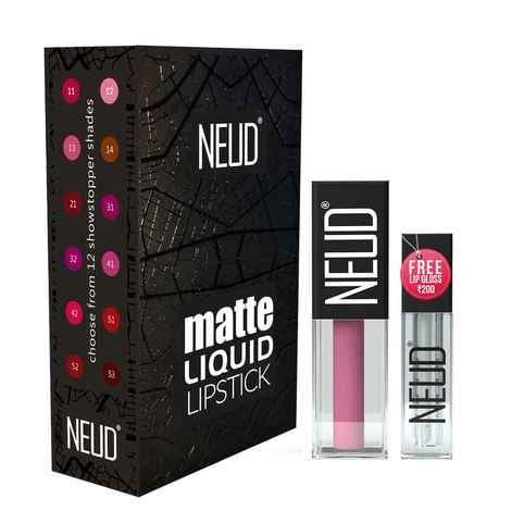 Buy NEUD Matte Liquid Lipstick Supple Candy with Jojoba Oil, Vitamin E and Almond Oil - Smudge Proof 12-hour Stay Formula with Free Lip Gloss - Pack of 1 - Purplle