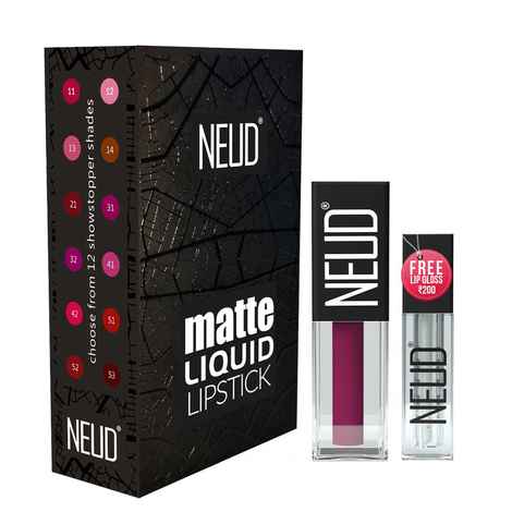 Buy NEUD Matte Liquid Lipstick Mauve-a-licious with Jojoba Oil, Vitamin E and Almond Oil - Smudge Proof 12-hour Stay Formula with Free Lip Gloss - Pack of 1 - Purplle