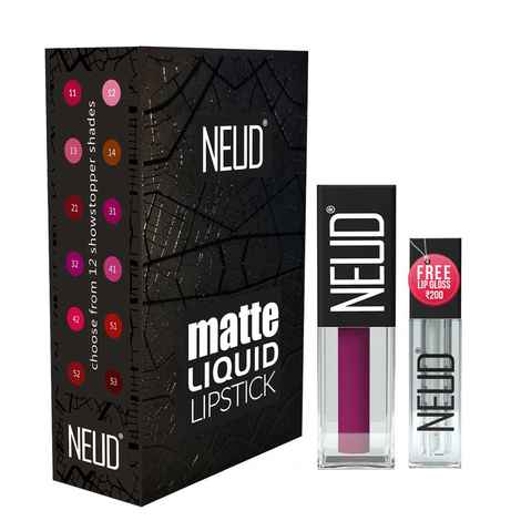 Buy NEUD Matte Liquid Lipstick Boss Lady with Jojoba Oil, Vitamin E and Almond Oil - Smudge Proof 12-hour Stay Formula with Free Lip Gloss - Pack of 1 - Purplle