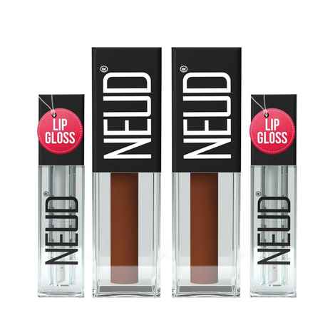 Buy NEUD Matte Liquid Lipstick Oh My Coco with Jojoba Oil, Vitamin E and Almond Oil - Smudge Proof 12-hour Stay Formula with Free Lip Gloss - 2 Packs - Pack of 2 - Purplle