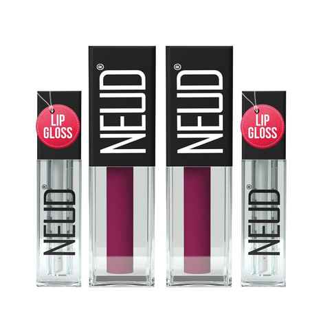 Buy NEUD Matte Liquid Lipstick Mauve-a-licious with Jojoba Oil, Vitamin E and Almond Oil - Smudge Proof 12-hour Stay Formula with Free Lip Gloss - 2 Packs - Pack of 2 - Purplle