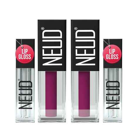 Buy NEUD Matte Liquid Lipstick Boss Lady with Jojoba Oil, Vitamin E and Almond Oil - Smudge Proof 12-hour Stay Formula with Free Lip Gloss - 2 Packs - Pack of 2 - Purplle