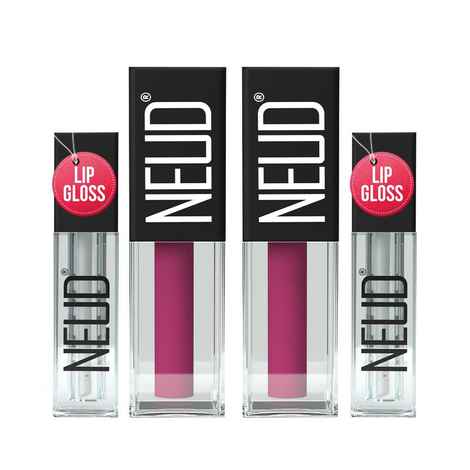 Buy NEUD Matte Liquid Lipstick Quirky Tease with Jojoba Oil, Vitamin E and Almond Oil - Smudge Proof 12-hour Stay Formula with Free Lip Gloss - 2 Packs - Pack of 2 - Purplle