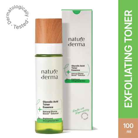 Buy Nature Derma Glycolic Acid Toner Essence with Natural Biome-Boosta„¢ Solution For Brightened, Strengthened skin 100ml - Purplle