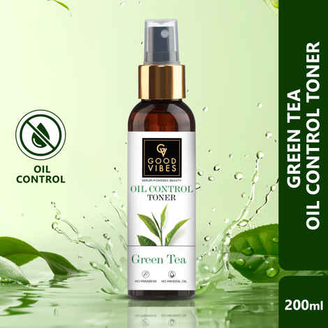 Good Vibes Green Tea Oil Control Toner with Power of Serum | Reduces irritation and redness (200 ml)