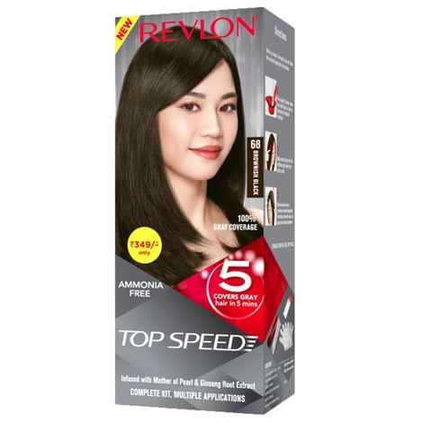 Buy Revlon Top Speed Hair Color Woman - Brownish Black 68 - Small - Purplle