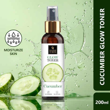Good Vibes Cucumber Glow Toner | Hydrating, Minimizes Pores | With Liquorice | No Parabens, No Alcohol, No Sulphates, No Animal Testing (200 ml)